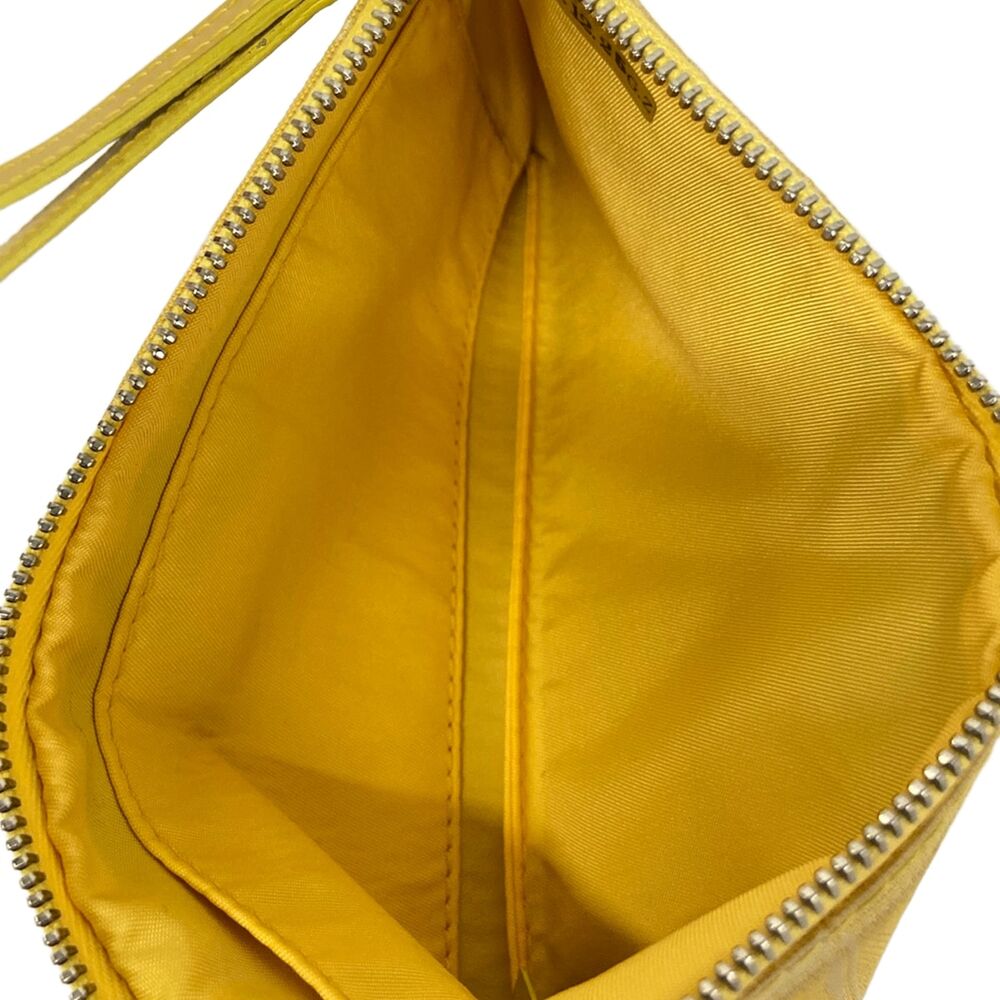 Chanel New Travel Line Pouch A17676 Yellow Cream Nylon Jacquard Leather - Picture 4 of 7